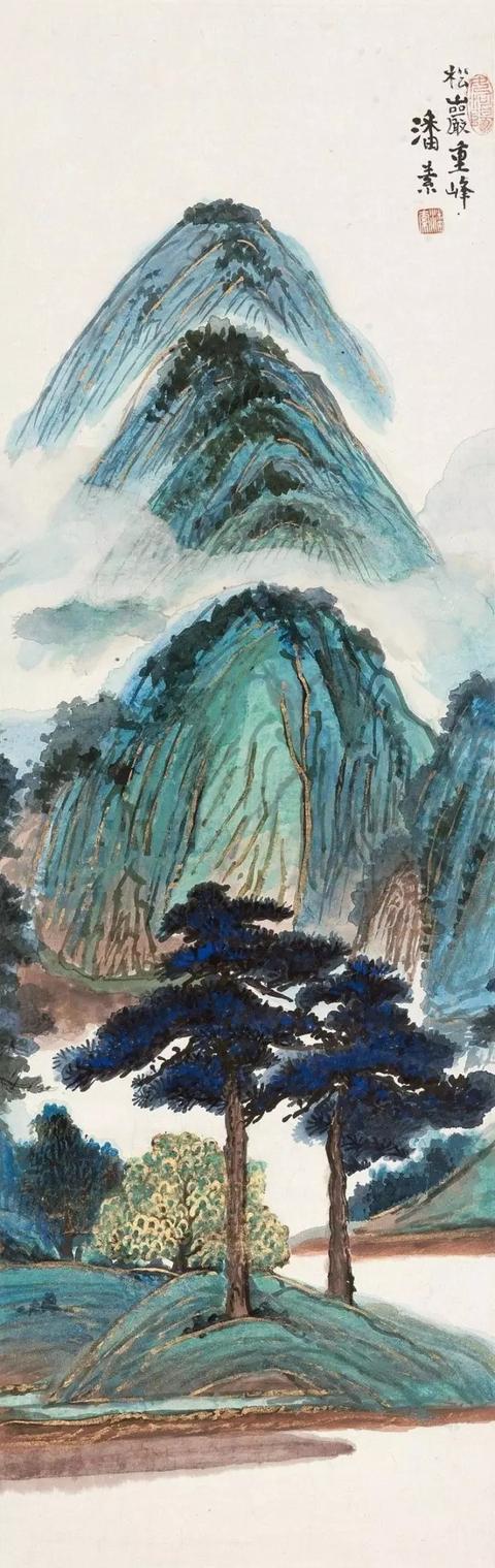 著名收藏家张伯驹先生的夫人、著名的青绿山水画家潘素作品欣赏